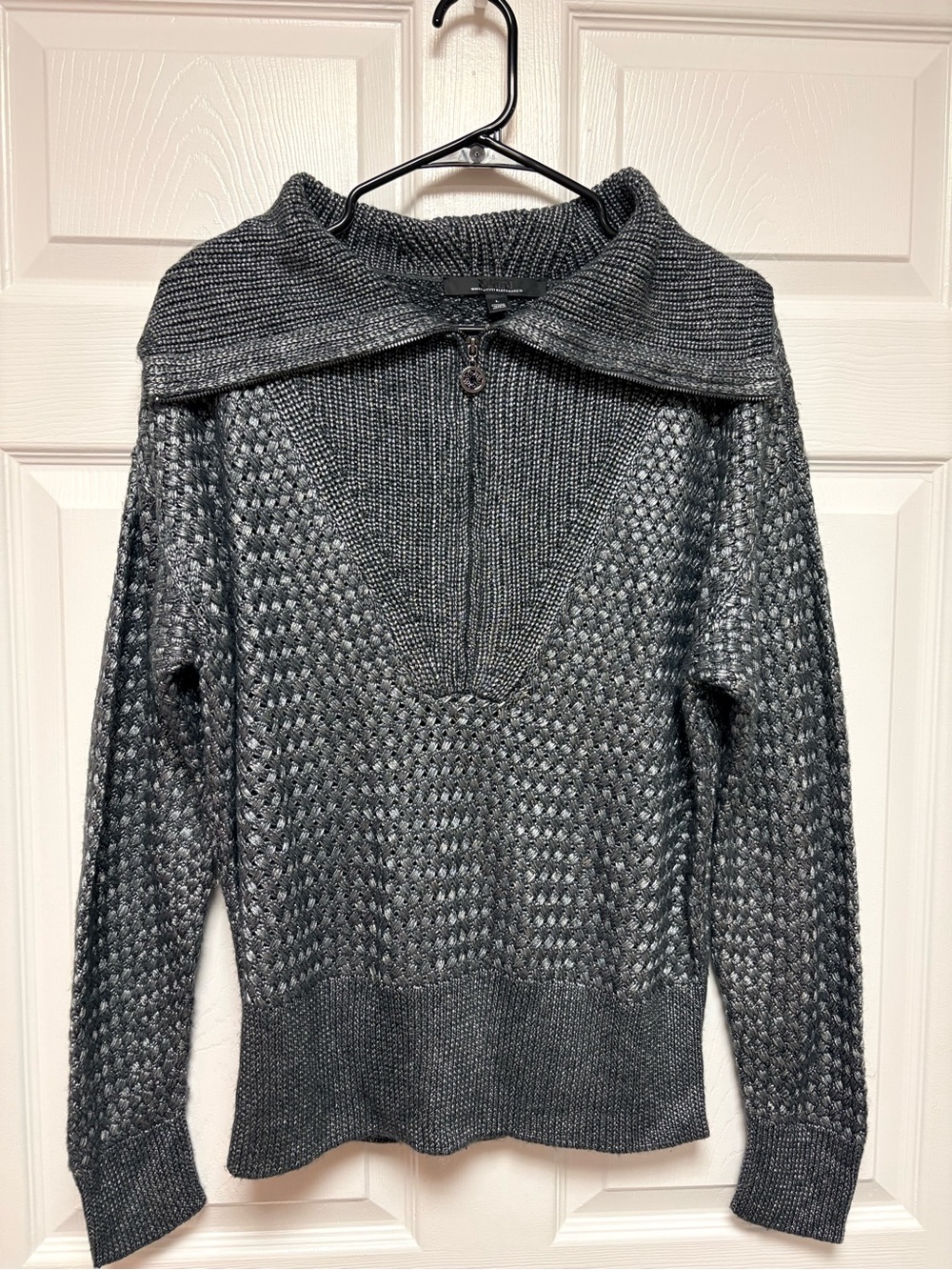 WHBM Metallic Half Zip Pullover